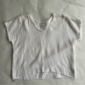 Velvet by Graham & Spencer White Cotton Loose Fit Top Women’s Size Small